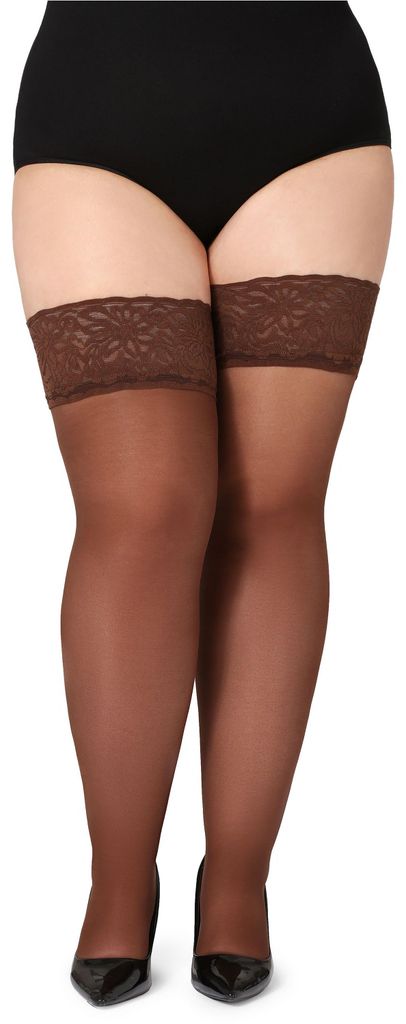 Bellivalini Damen halterlose Strümpfe mit Spitze Plus Size Produktbild 