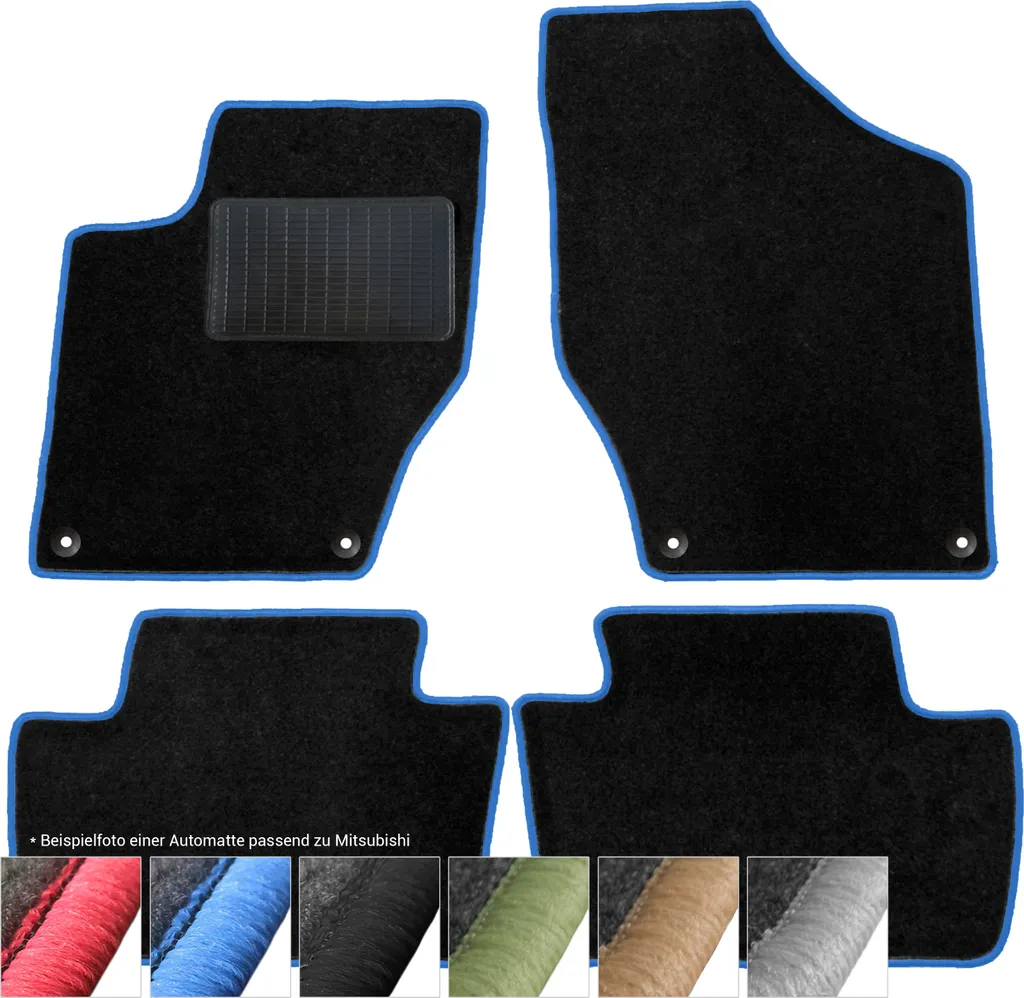 Tappetini Auto Mitsubishi Lancer: Comfort Velour e Bordi Blu