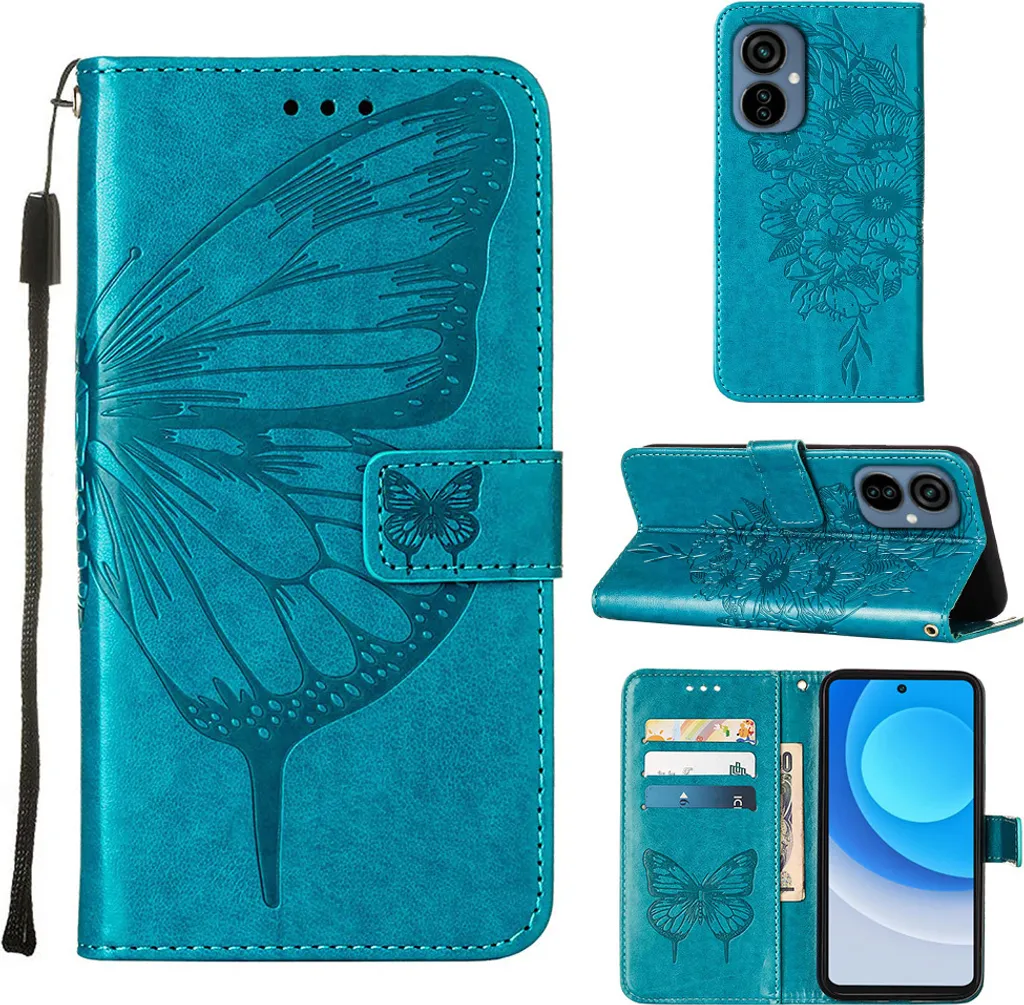Custodia 2-in-1 Tecno Camon 19 Neo: Portafoglio e Protezione Blu