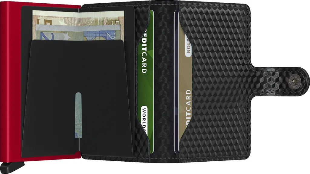 Portafoglio Secrid Miniwallet Cubic Nero-Rosso | Stile Elegante