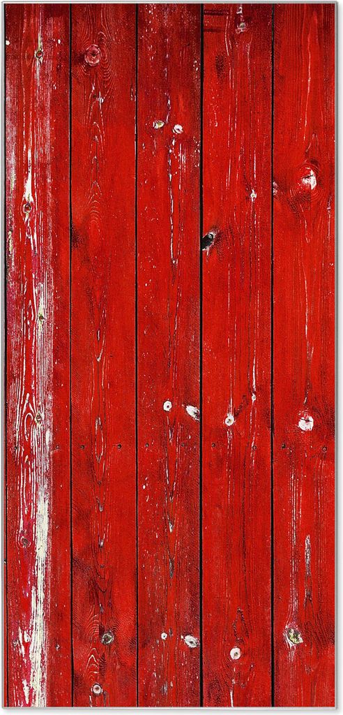 Stahl Magnettafel Hochformat 78x37cm Rote Holzlatten