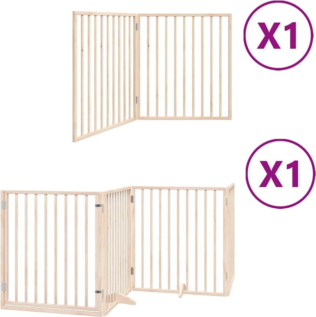 vidaXL 6dílná brána pro psy se skládacími dvířky 480 cm Obrázek produktu 