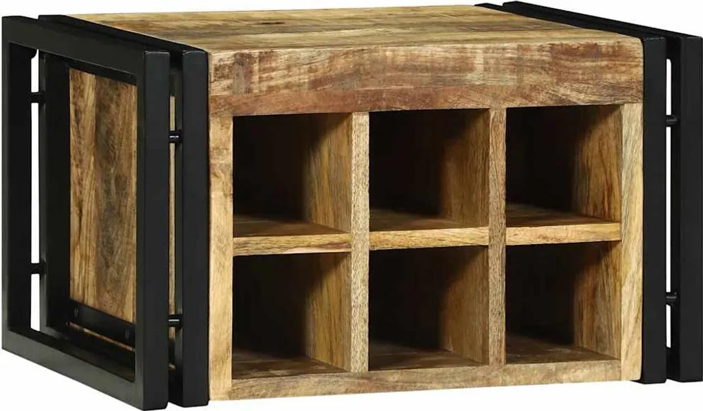 vidaXL Portabottiglie 2 Pezzi Legno Mango Massiccio - Stile Rustico