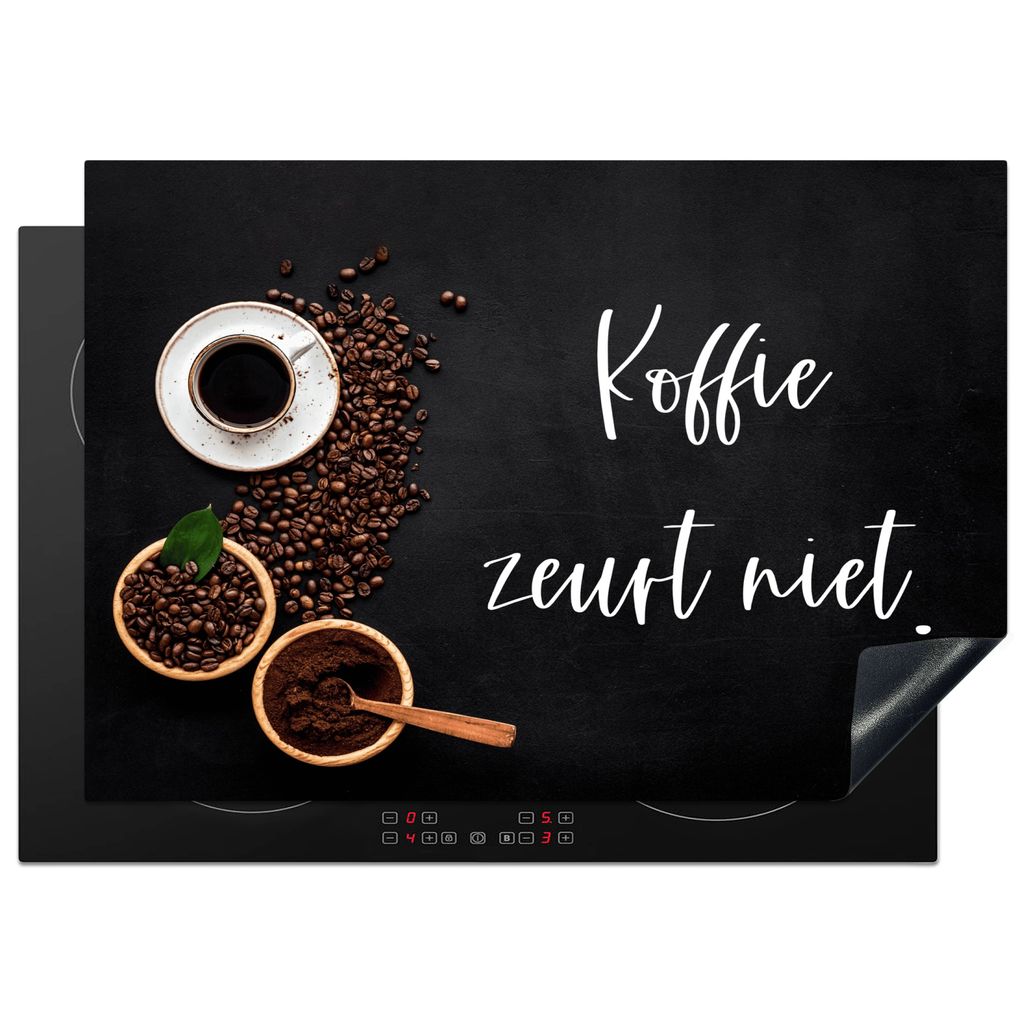 KitchenYeah Herdabdeckplatte Zitate - Kaffee nörgelt nicht - Sprichwörter - Kaffee , 75x52cm, Küche Deko, Glaskeramikkochfeld Herdabdeckung, A...