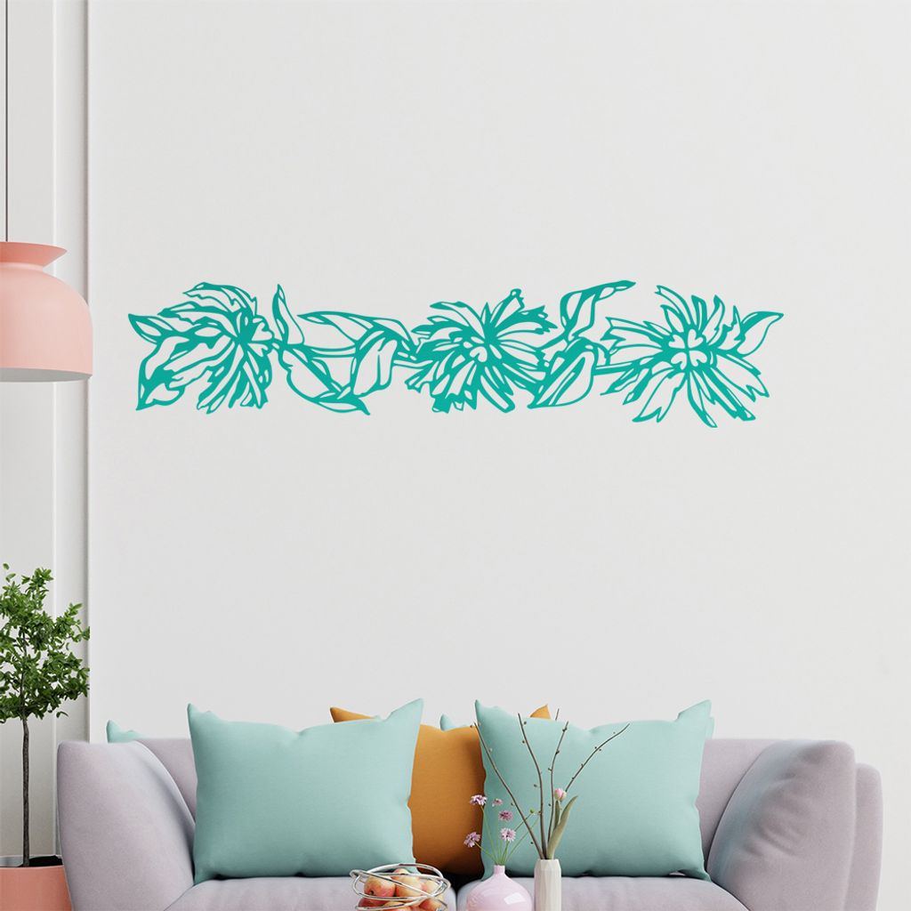 Blume - Ranken Wandtattoo in 6 Größen - Wandaufkleber Wall Sticker - Dekoration, Küche, Wohnzimmer, Schlafzimmer, Badezimmer