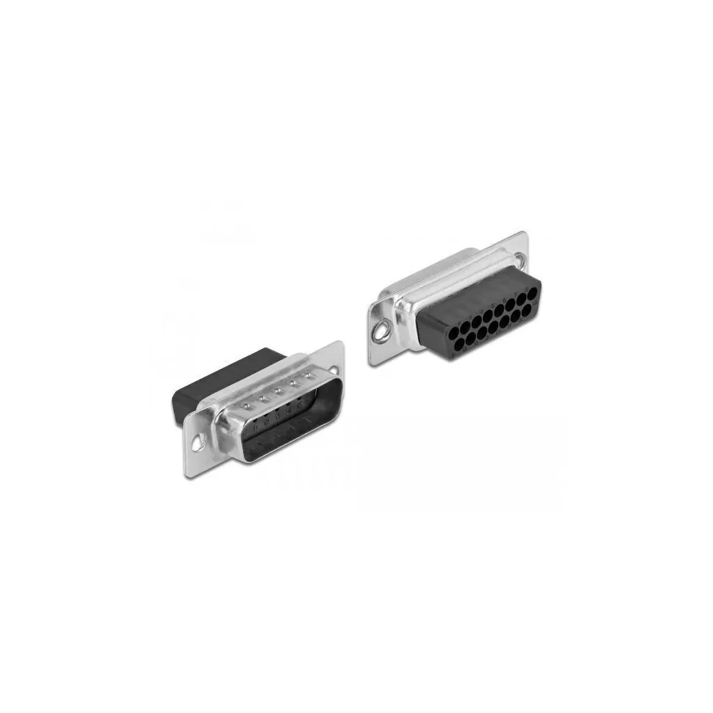 DELOCK D-Sub 15 Pin St > RJ45 Bu kit di montaggio nero