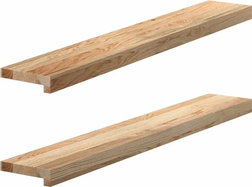 Rebord de fenêtre intérieur en chêne massif brut 100cm - Set de 2 unités
