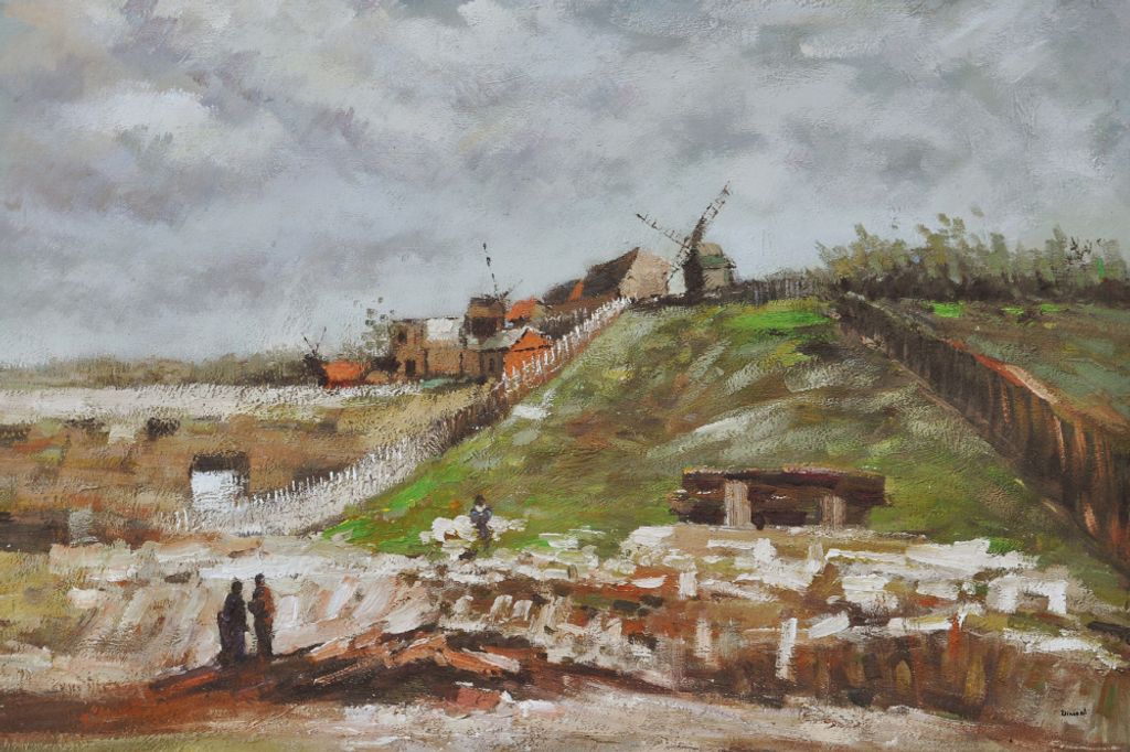 Vincent Van Gogh Kunstdruck Bild - Blick Auf Montmartre Mit Steinbruch Und Mühlen, 1886 (80 x 120 cm)