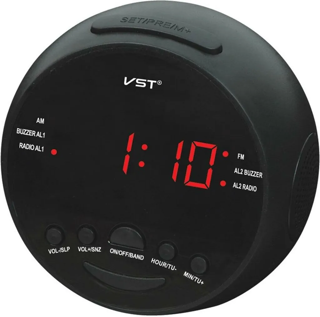 Sveglia Digitale LED Verde AM-FM - Sintonizzazione Stabile e Snooze