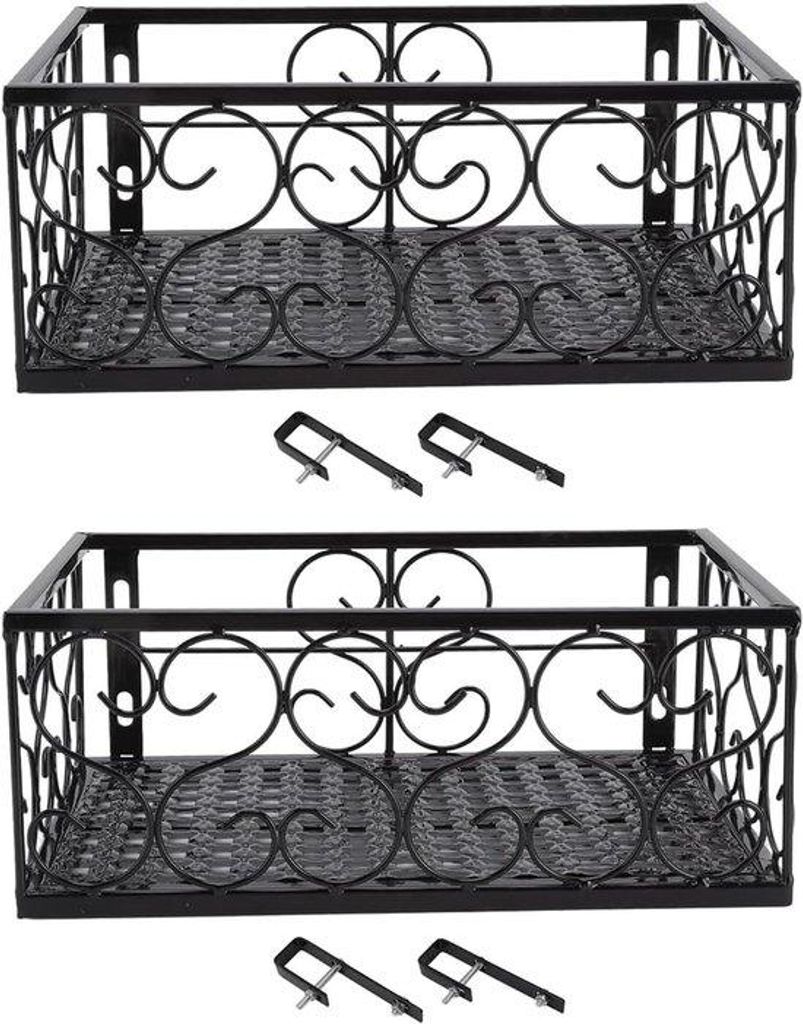 Blumenhalter aus Metall - Blumenständer für den Tisch - Hochwertige Stabilität - 30x20x12 cm - Schwarz