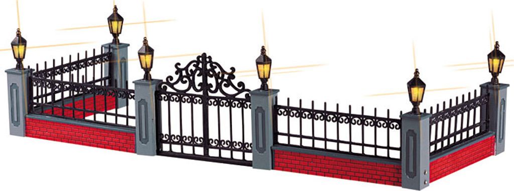 LEMAX - Lighted Wrought Iron Fence