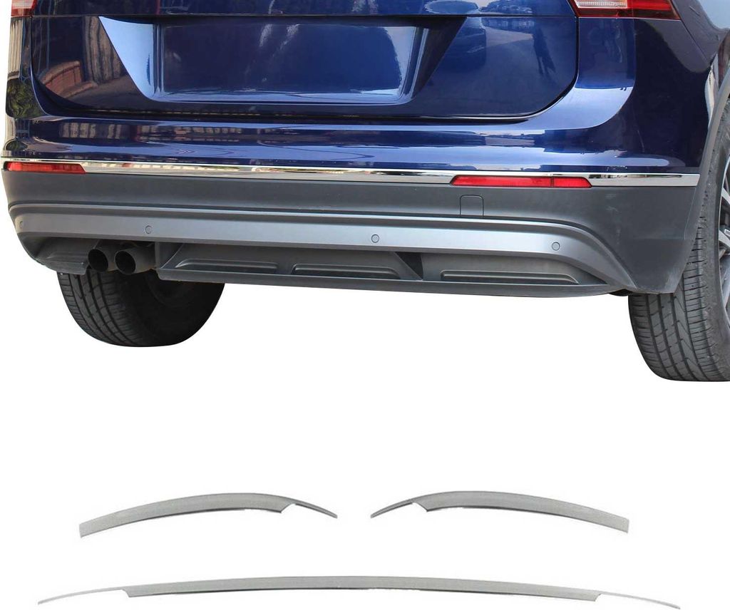 Heckleiste Stoßstangen Leiste für VW Tiguan 2016-2020 Edelstahl Chrom 3tlg