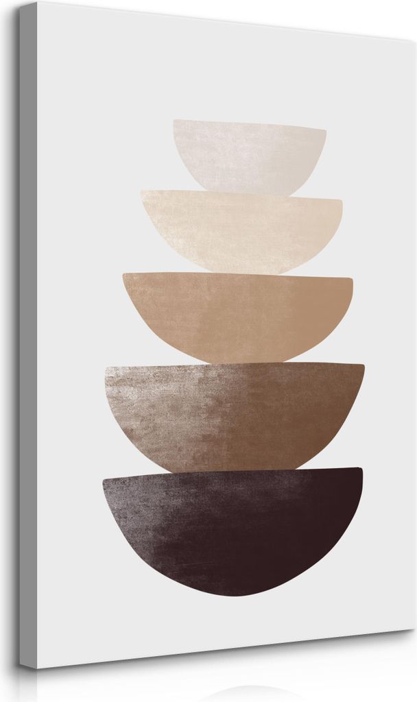Muralo Leinwandbild Canvas für Esszimmer BOHO ABSTRAKTION Japanisches Geschirr Br. 80cm x Hö. 120cm