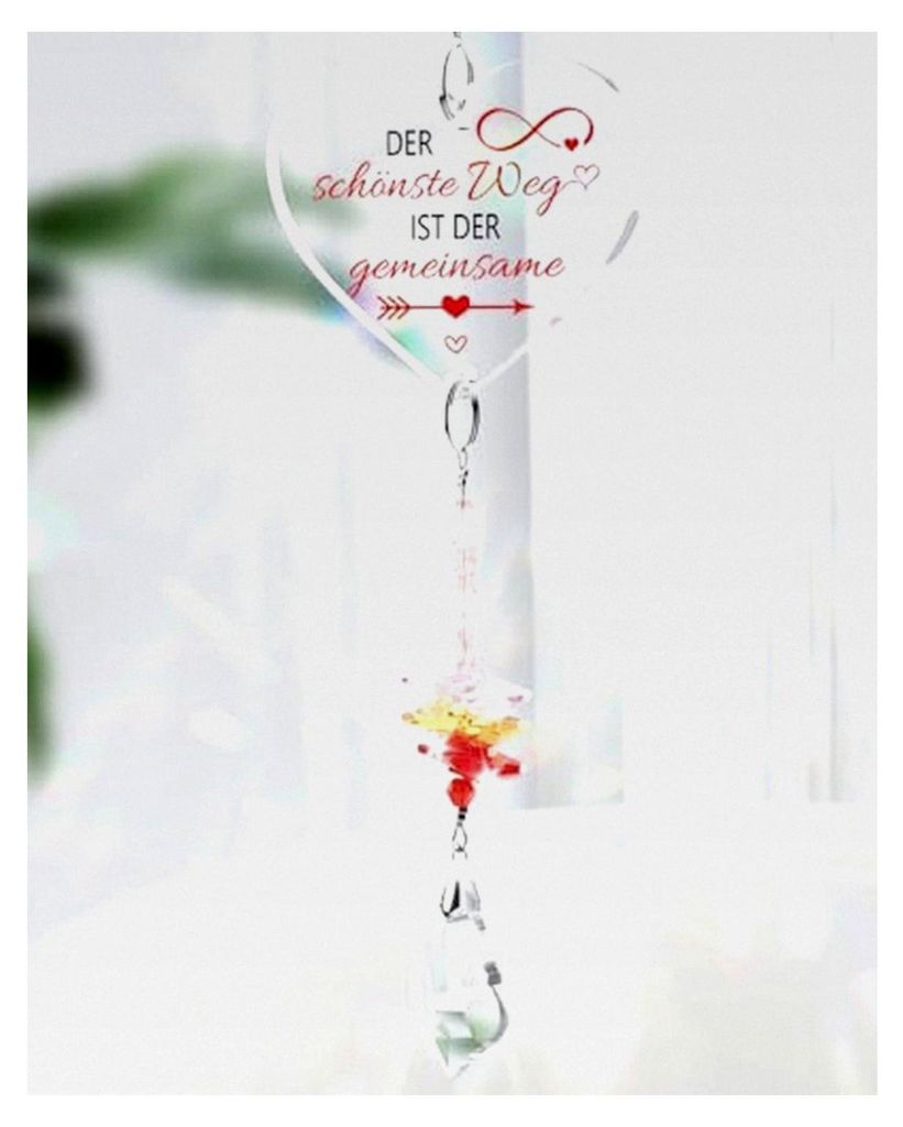 Geschenk zum Valentinstag oder Jahrestag für Ihn und Sie, Hängende Kristalle Sonnenfänger für Hochzeitstag, Freundin, Frauen, Paare, Partner, V...