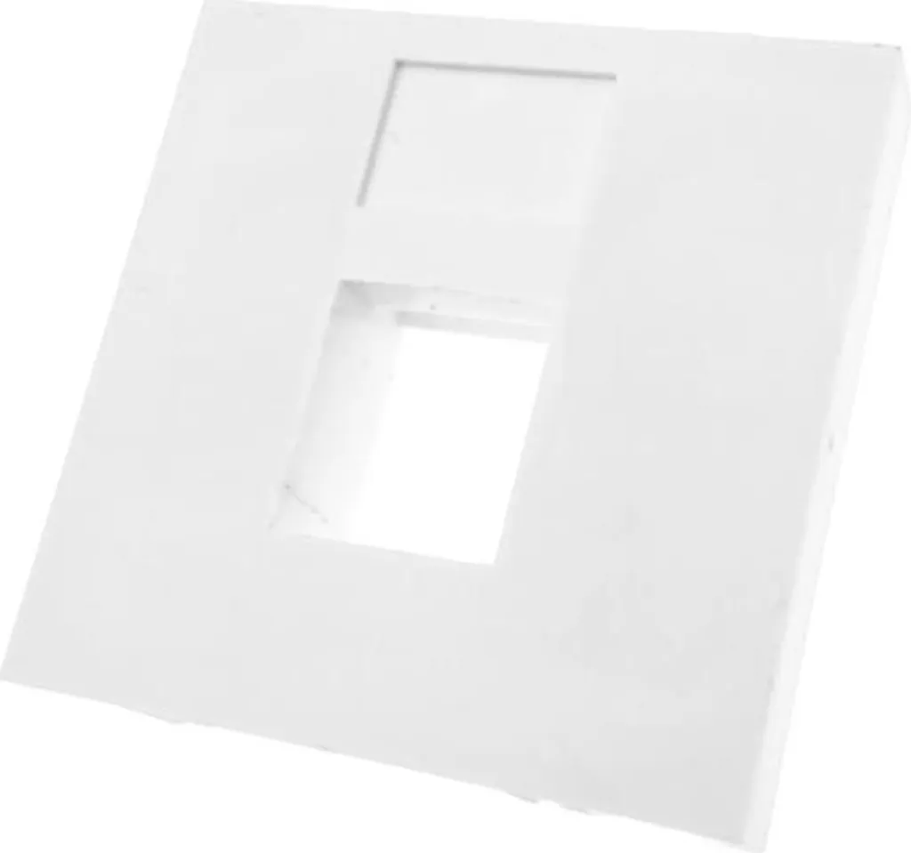 Plastron format 45x45 pour 1 port RJ45, adaptateur plat blanc ALANTEC