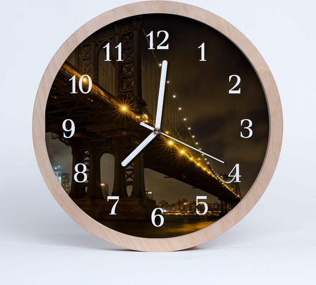 Holzuhr 20fi cm wanduhr - Nachtbrücke Architektur