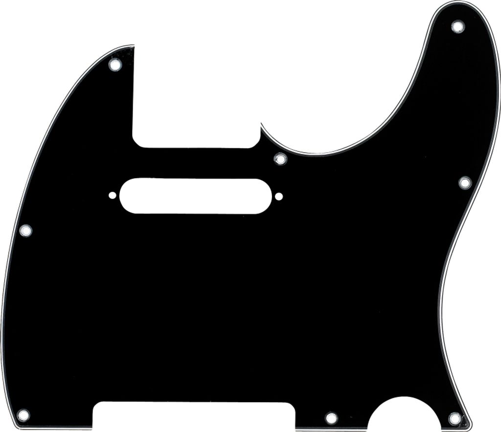 Fender 3-Ply 8-Hole Mount Telecaster Black Pickguard Zdjęcie produktu 