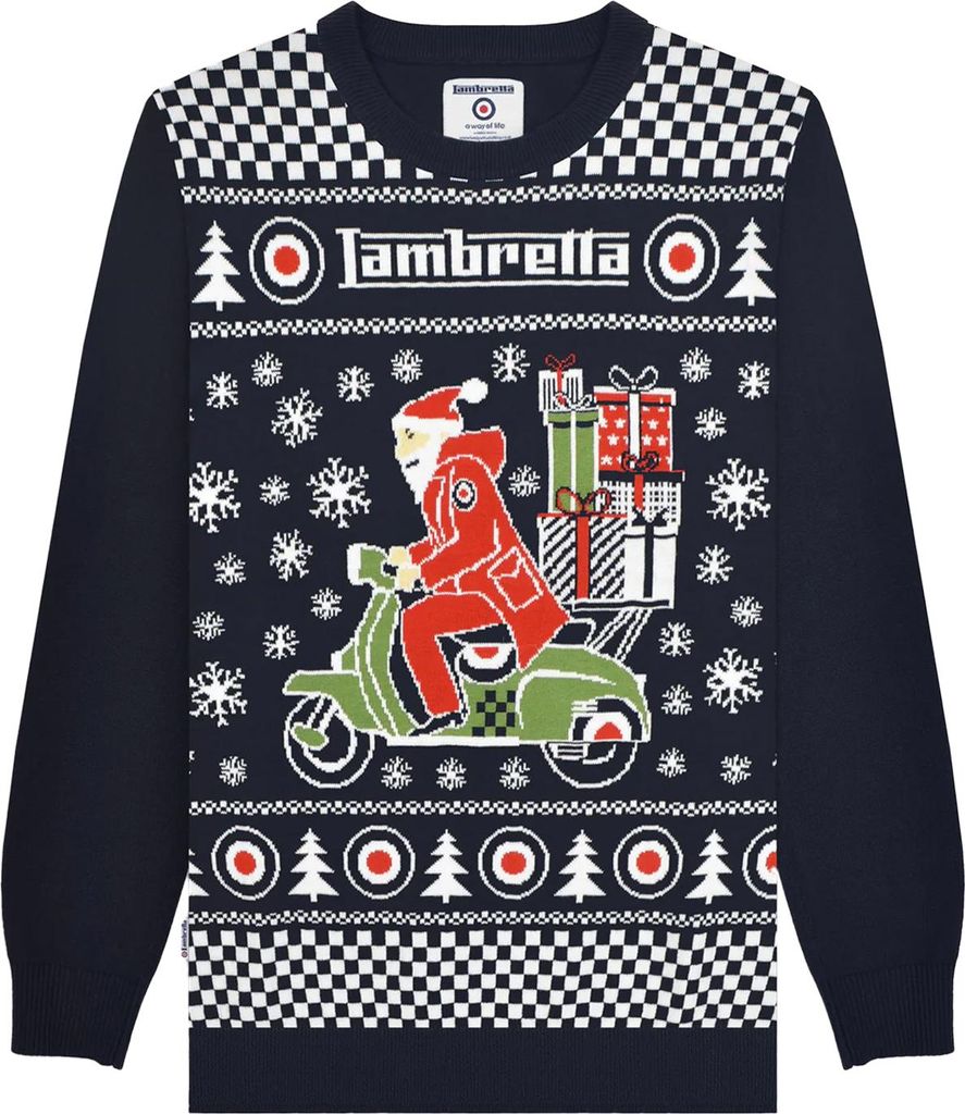 Lambretta - "AW25" Pullover für Herren, weihnachtliches Design LB334 (4XL) (Marine)