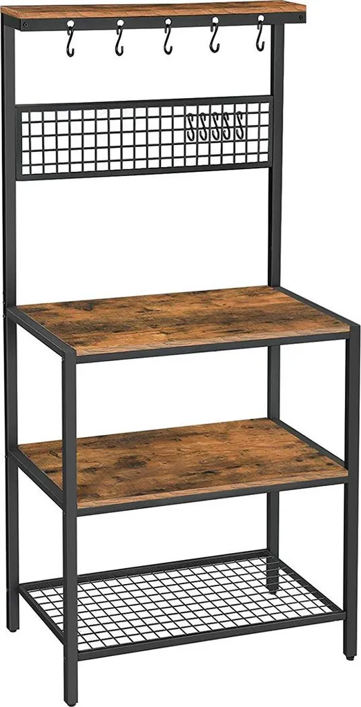 Étagère de cuisine style industriel en métal et bois - Finition Premium