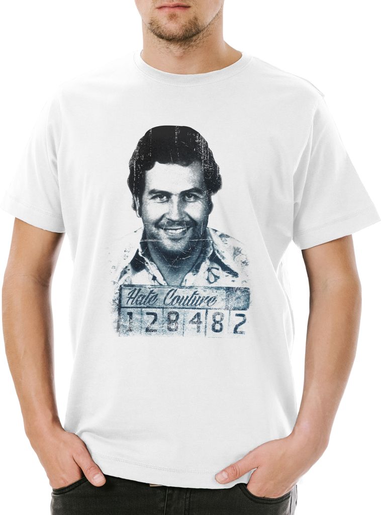 Urban Backwoods Hate Couture Hate Pablo HC, Herren T-Shirt, Farbe: Weiß, Größe: S