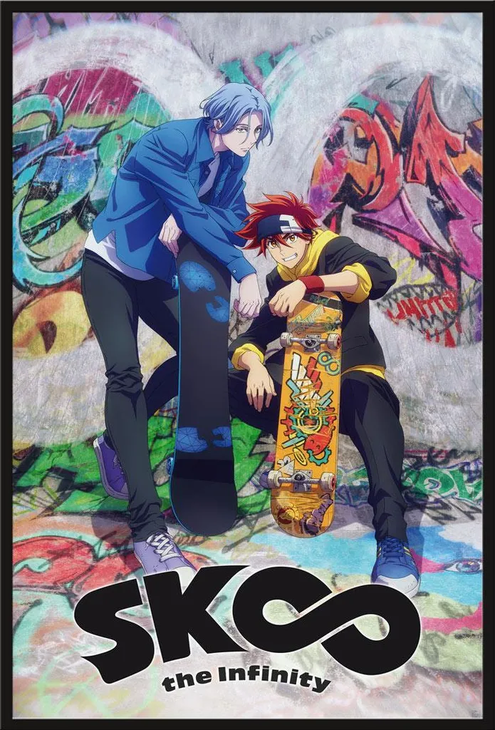 Poster SK8 The Infinity Reki et Langa avec cadre Shinsuke Maxi 61x91,5 cm