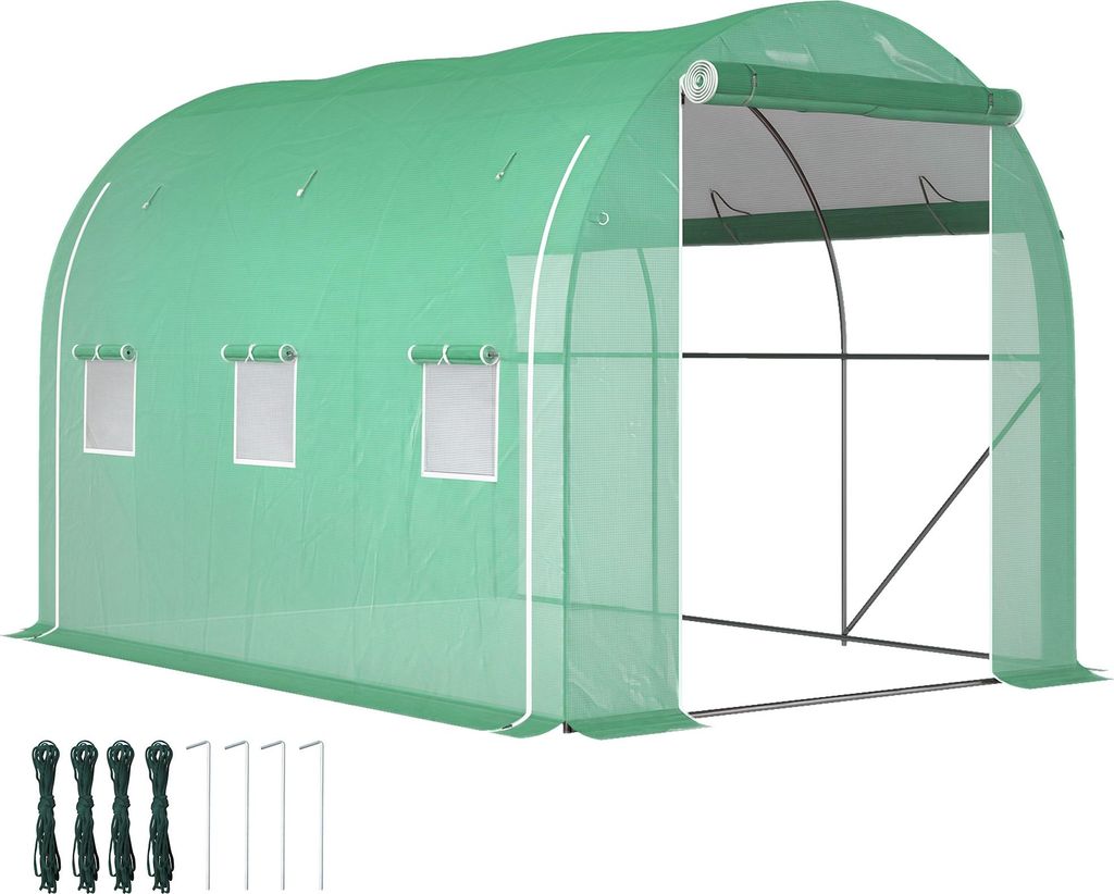 Outsunny Serre de jardin 6 m² 3 x 2 m avec 1 porte + 2 Image du produit 