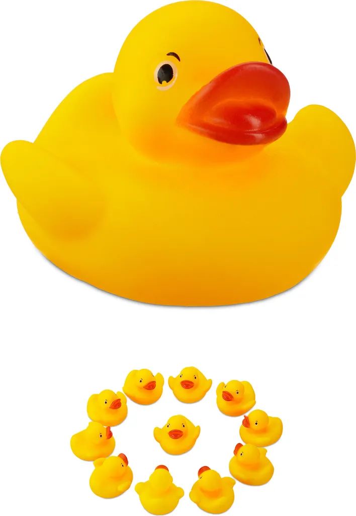 Relaxdays 120 x canard de bain 5cm en caoutchouc jaune pour décoration