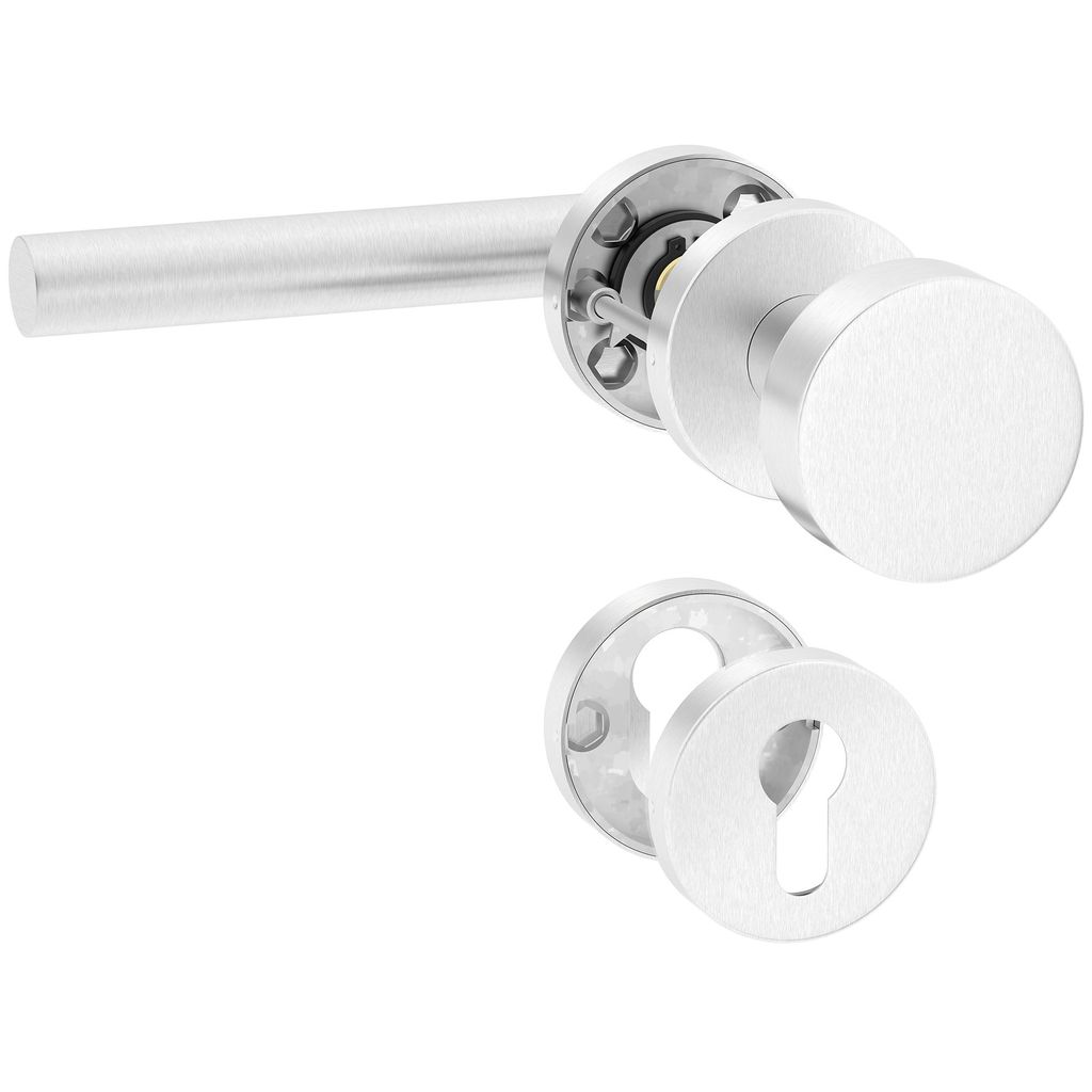 ERGO line Türdrücker mit Türknopf NINA Rechts, PZ Rosette, Produktbild 