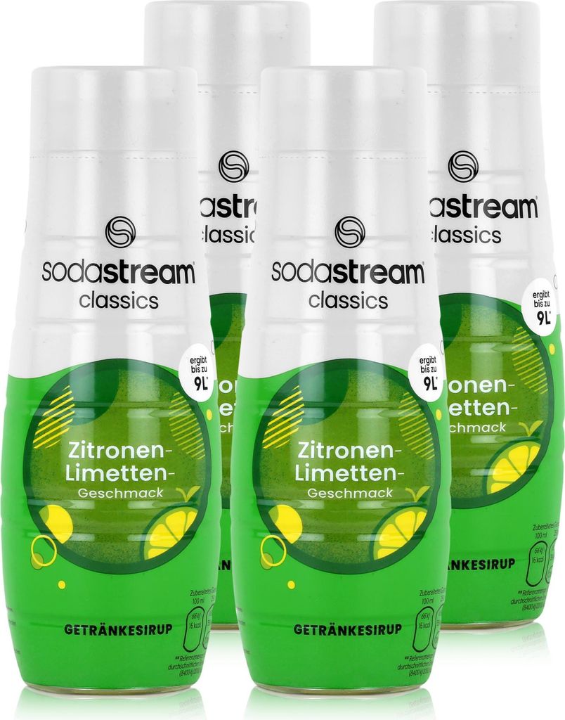 SodaStream Getränke-Sirup Softdrink Zitronen-Limetten Geschmack 440ml (4er Pack)