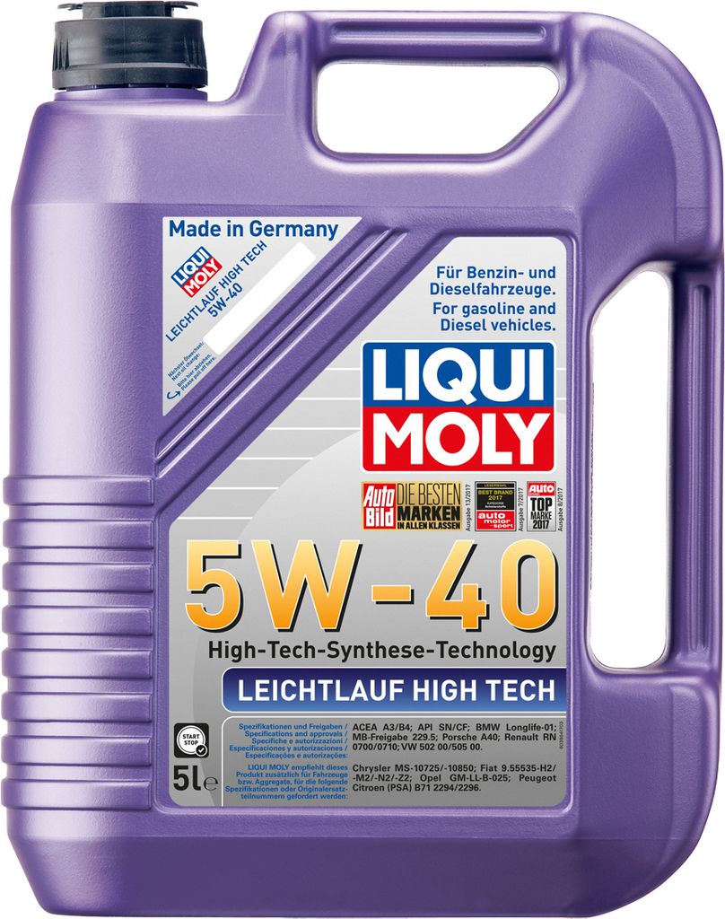 Liqui Moly 3864 Smooth Running High Tech Engine Oil 5 W-40 Immagine del prodotto 