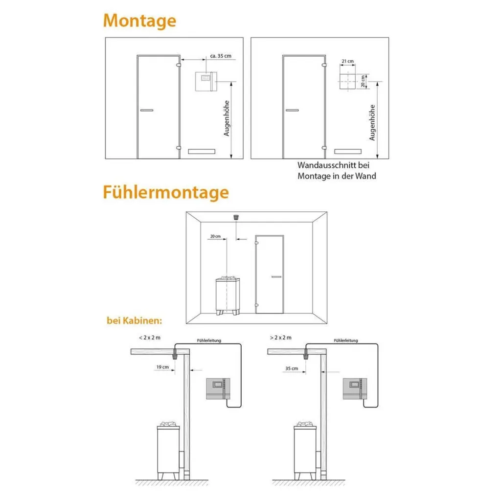 EOS Econ H1 Commande pour poêle de sauna finlandais et combiné 9 kW - 6