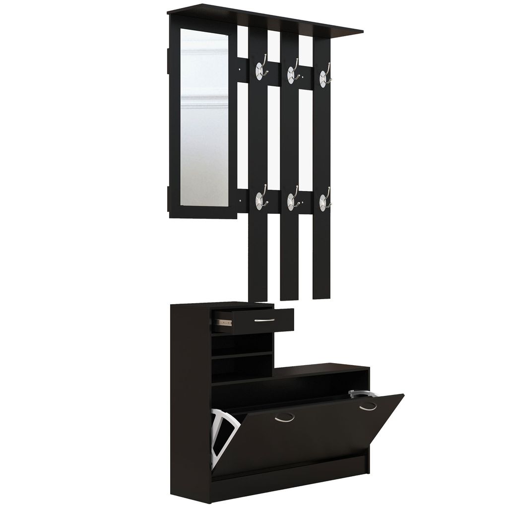 HOMCOM Ensembles 3 en 1 de meuble d'entrée vestiaire avec Image du produit 