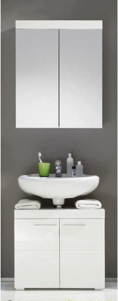 Meuble de salle de bain Rootz avec grande finition brillante laquée