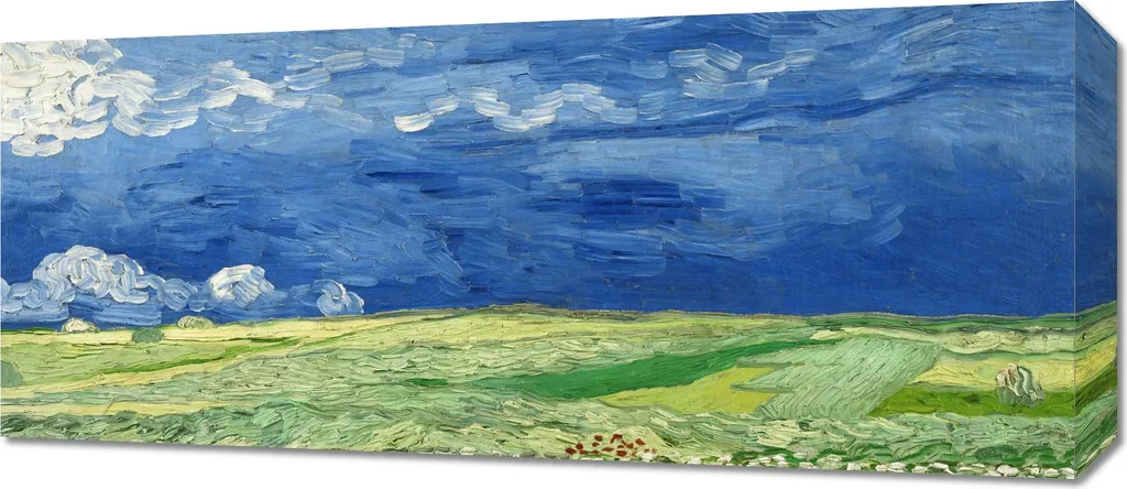 Quadro Vintage Van Gogh 70x30 cm | Campo di Grano Tempesta