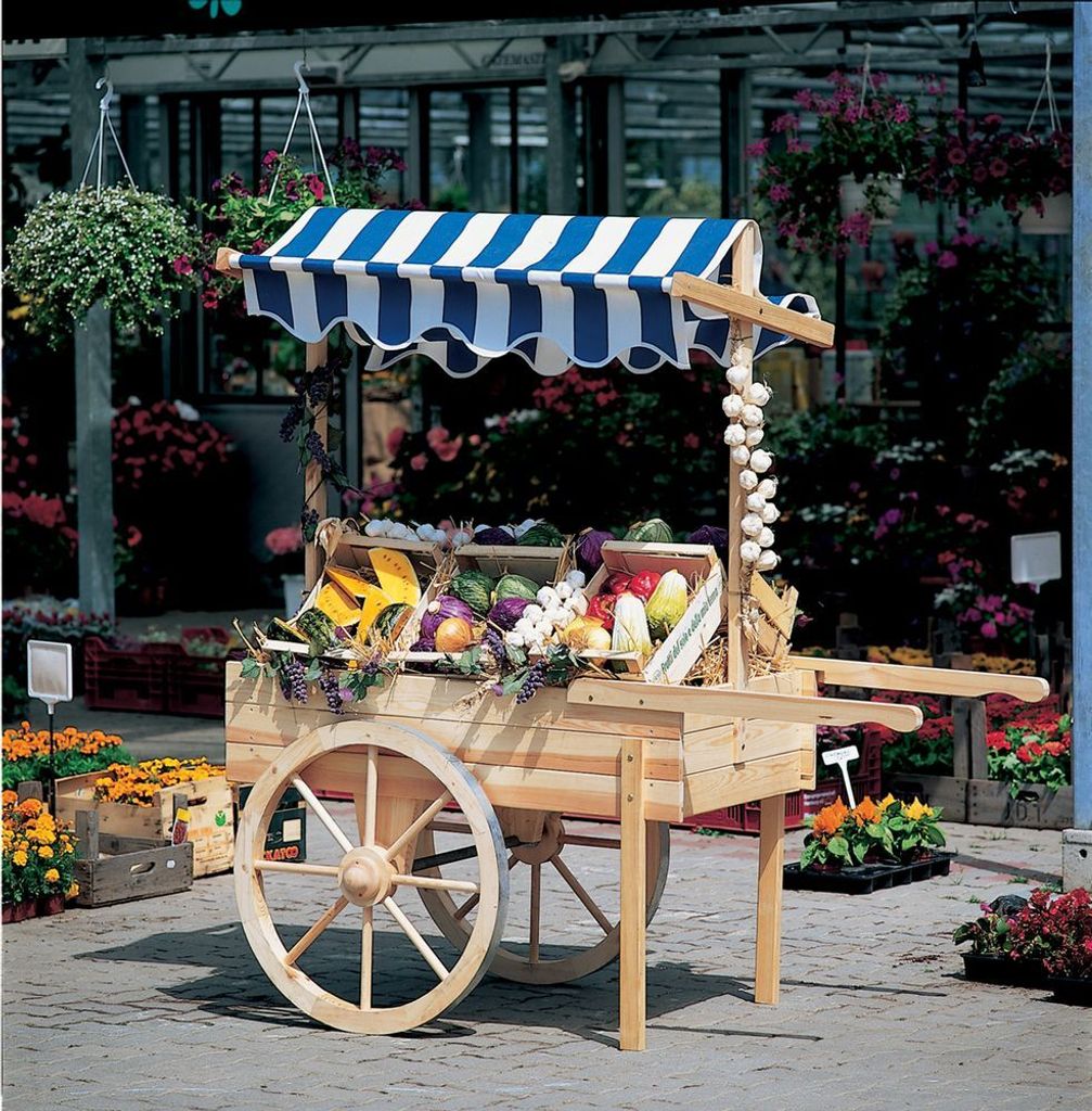 Marktwagen ohne Baldachin 173 x 82 x 80 cm Holz Produktbild 