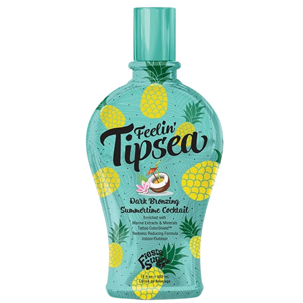 Fiesta Sun Flirty Feelin Tipsea + dunkler Bräunungsbronzer 350ml Feuchtigkeit Anti-Aging Minzextrakt Tattoo-Schutz Vitamine