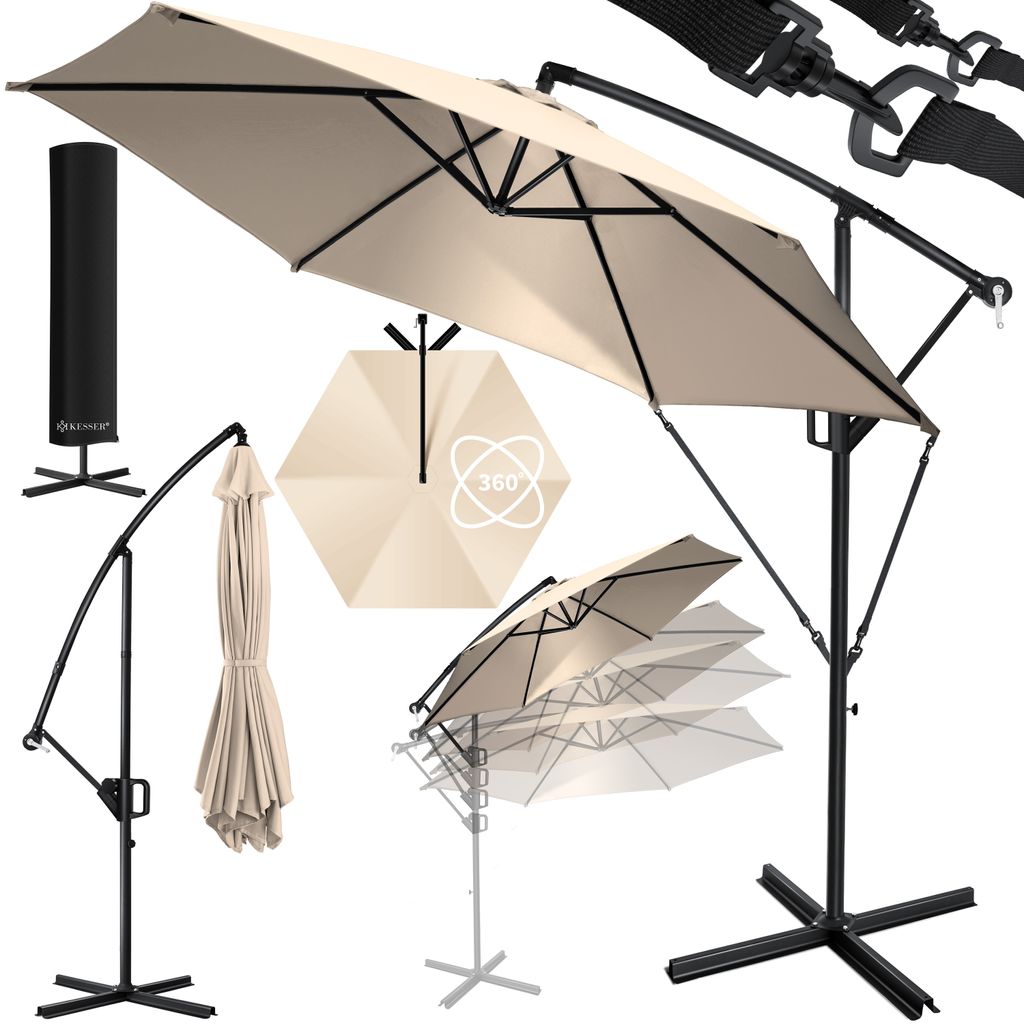 KESSER® Alu Ampelschirm Sonnenschirm + Abdeckung Ø300 cm / Produktbild 