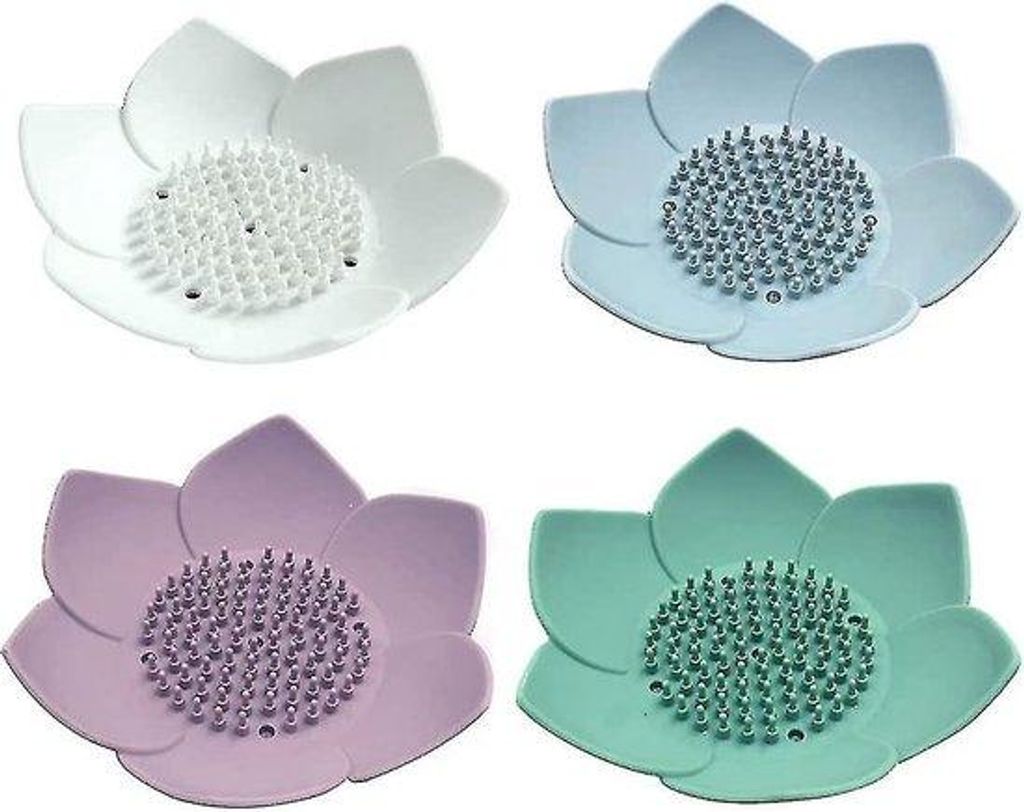 Silikonisches Badzubehör - 4 Stücke - multifunktionelles Spülbecken - Silikon - für Bad, Küche, Dusche oder Toilette - Blumenform - Silikon.