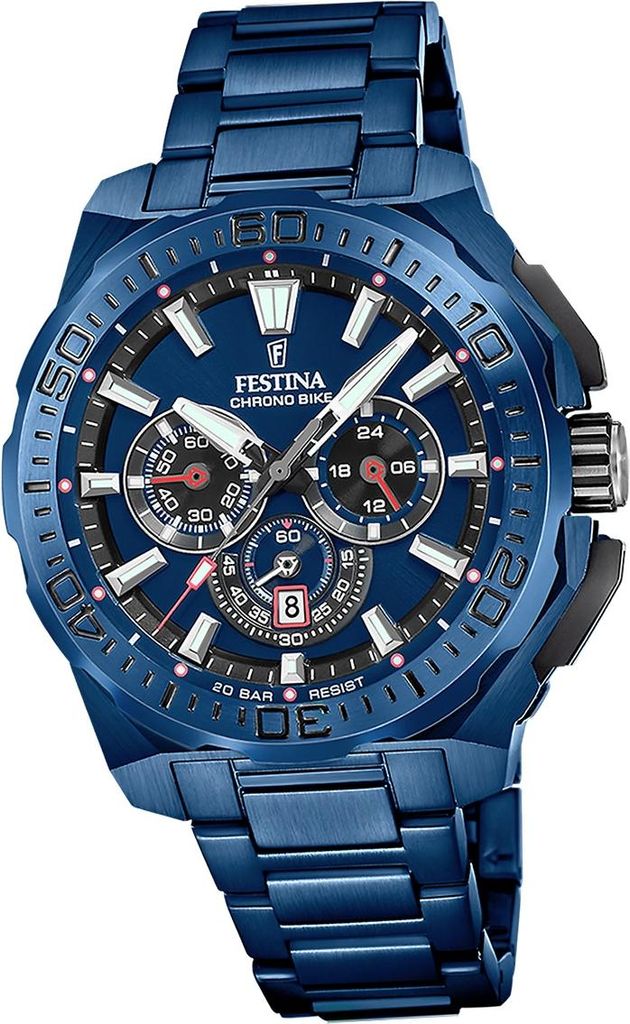 Festina Herrenuhr Chrono Bike Armbanduhr Edelstahl blau D2UF20729/1