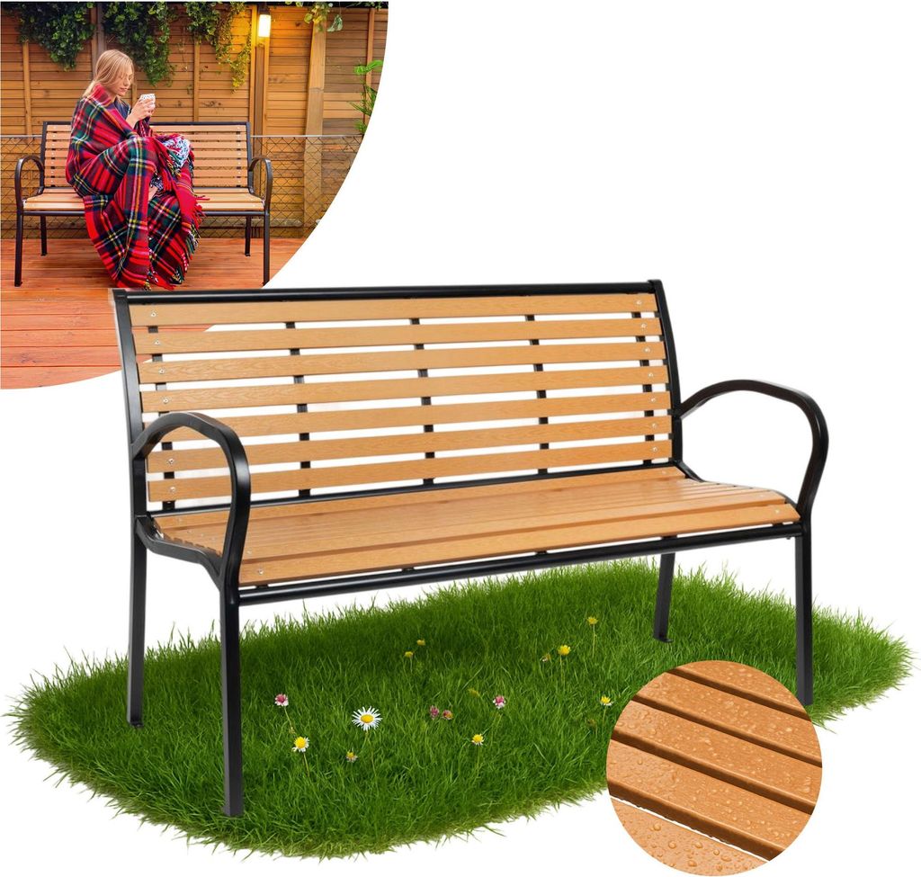 Bank KIMBRA, Garten, 120x41x82 cm, Stahl/Kunststoff Produktbild 