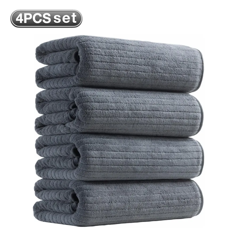 Set Asciugamani Pile Corallino 100x200 Grigio - Ultra Assorbenti XXL