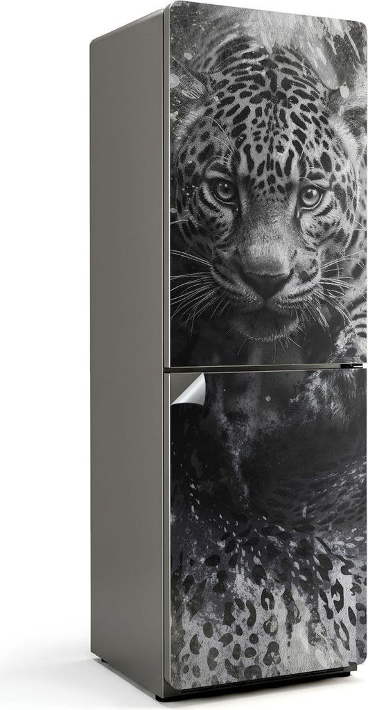 Jaguar in freier Wildbahn – Kühlschrank Aufkleber – Klebefolie Kühlschrank – Kühlschrank Nachbildung – Kühlschrankfolie selbstklebend ...