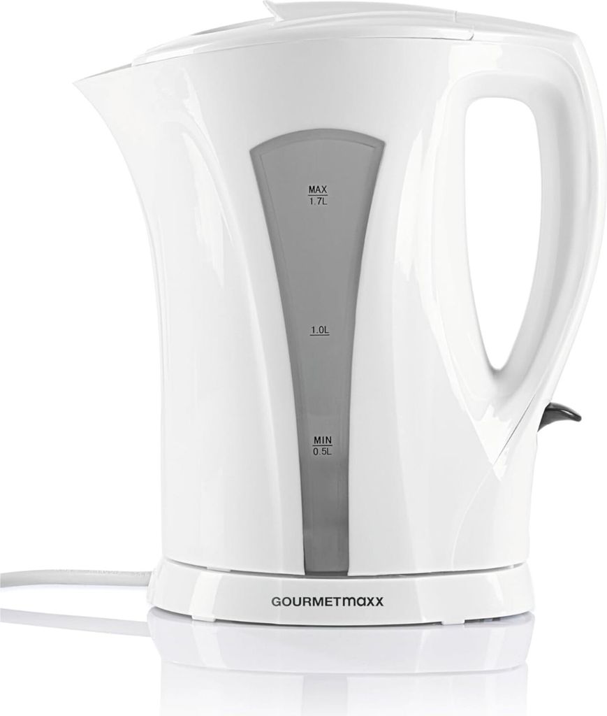 GOURMETmaxx Wasserkocher 1,7l 2200W weiß/grau mit Produktbild 
