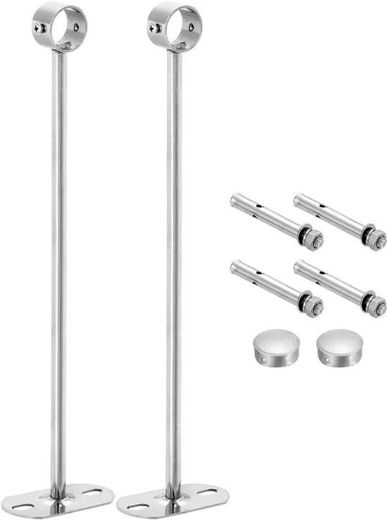 Support de tringle inox 25 mm argenté de 35 cm - Ultra résistant et chic