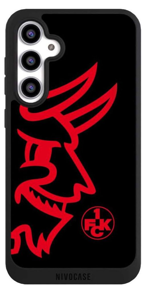 NIVOCASE Handyhülle für Samsung Galaxy S23 FE Hülle NIVOpure Case Schwarz 1. FC Kaiserslautern Logo Offizielles Lizenzprodukt