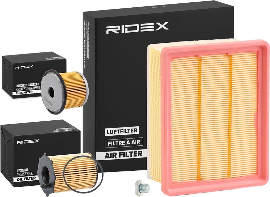 RIDEX Filterset Inspektionspaket Filtersatz passend für PEUGEOT PARTNER Kasten (5) für CITROËN Berlingo / Berlingo First (MF, GJK, GFK)