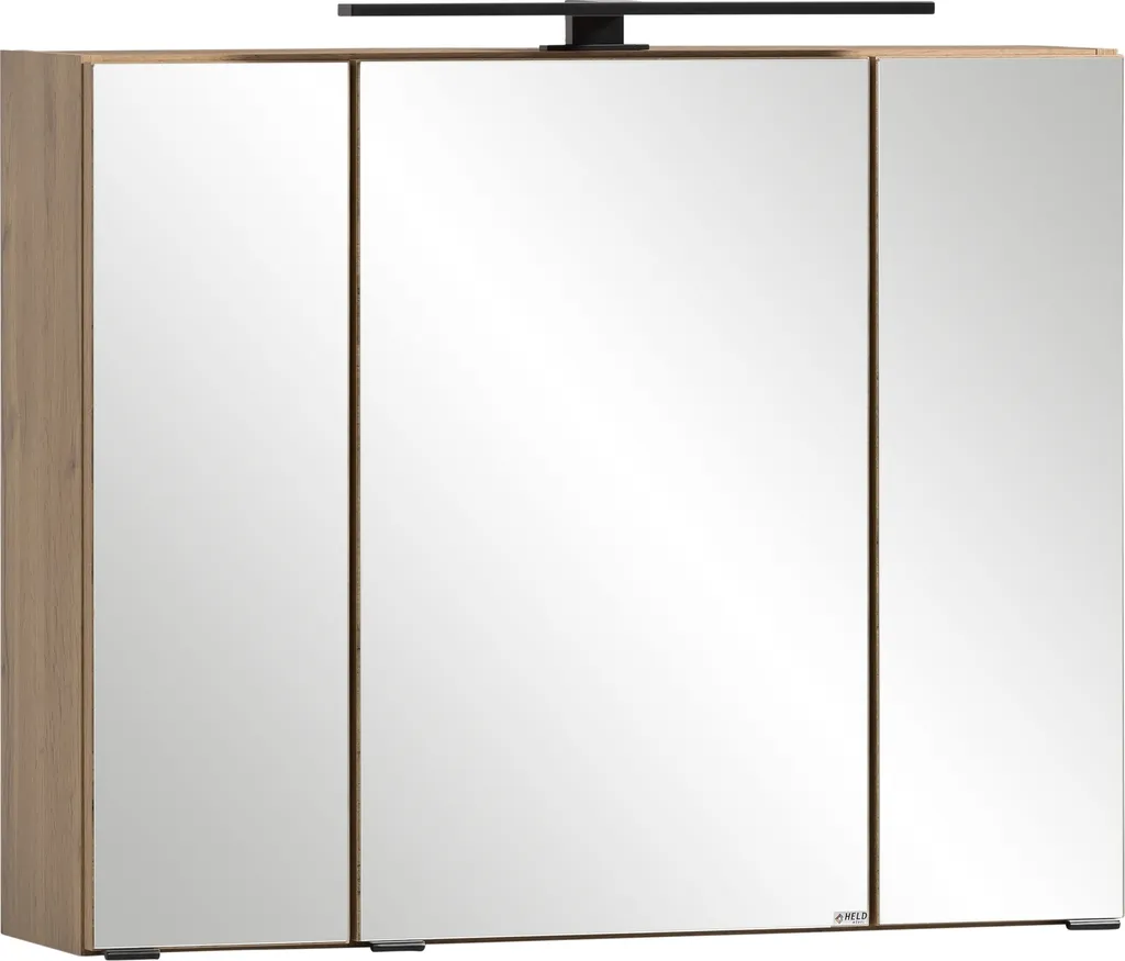 Meuble miroir de salle de bain 80 cm Lyon coloris bois de chêne Wotan rustique