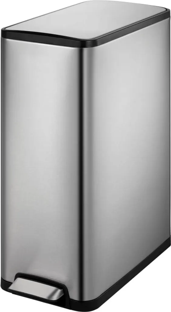 Poubelle Ecoslim 20+20L Inox Mat avec Système de Fermeture Douce
