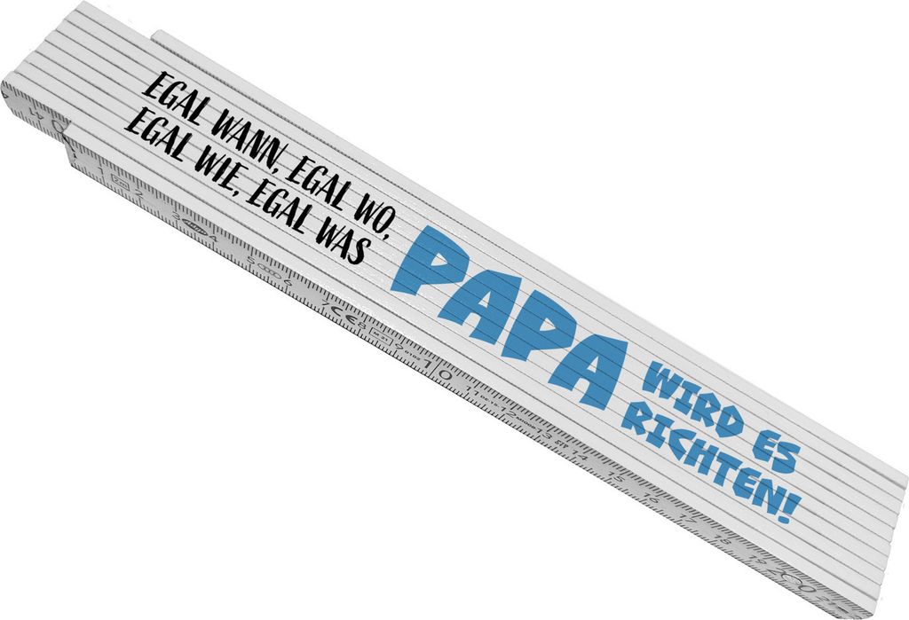Papa wird es richten Meterstab aus Holz