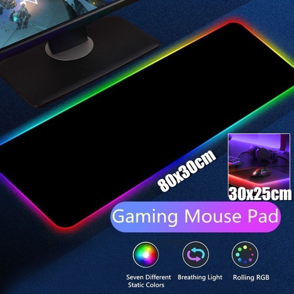 Mousepad Mauspad Gaming Office Spiele Schreibtisch Unterlage Anti Rutsch Schwarz 